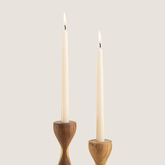 Paraffin Dinner Candle Pack of 2 10 inch Beige