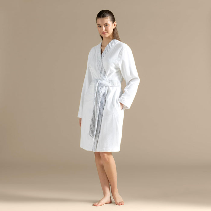 Rudder Unisex Terry Cloth Bathrobe White
