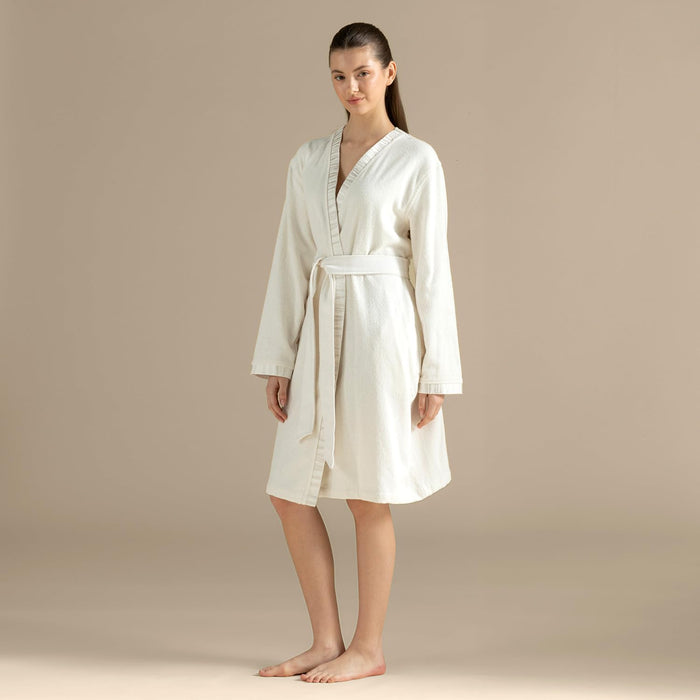 Perla Unisex Terry Cloth Bathrobe Ecru