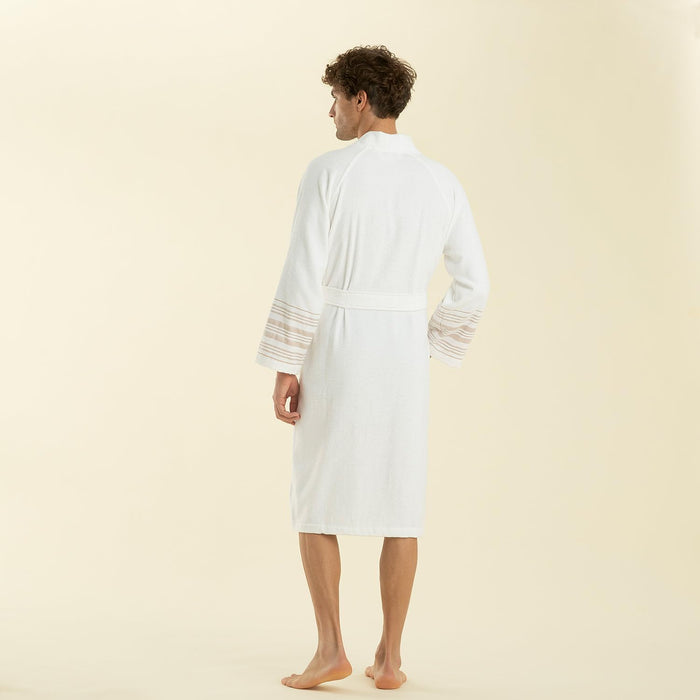 Derin Unisex Terry Cloth Bathrobe White / Beige