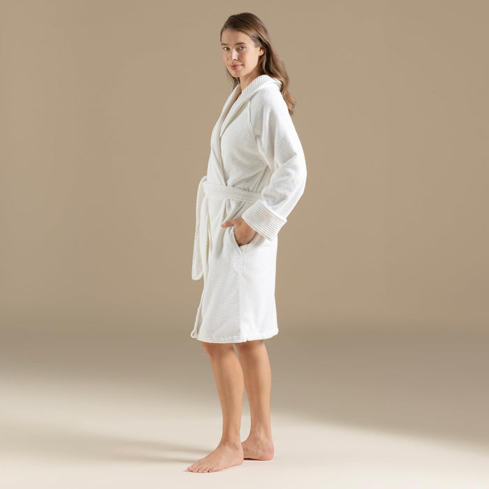 Eva Unisex Terry Cloth Bathrobe White