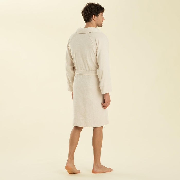 Solid Unisex Terry Cloth Bathrobe Ecru
