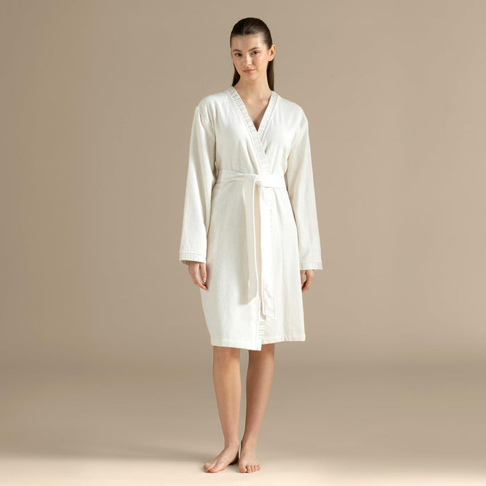 Perla Unisex Terry Cloth Bathrobe Ecru