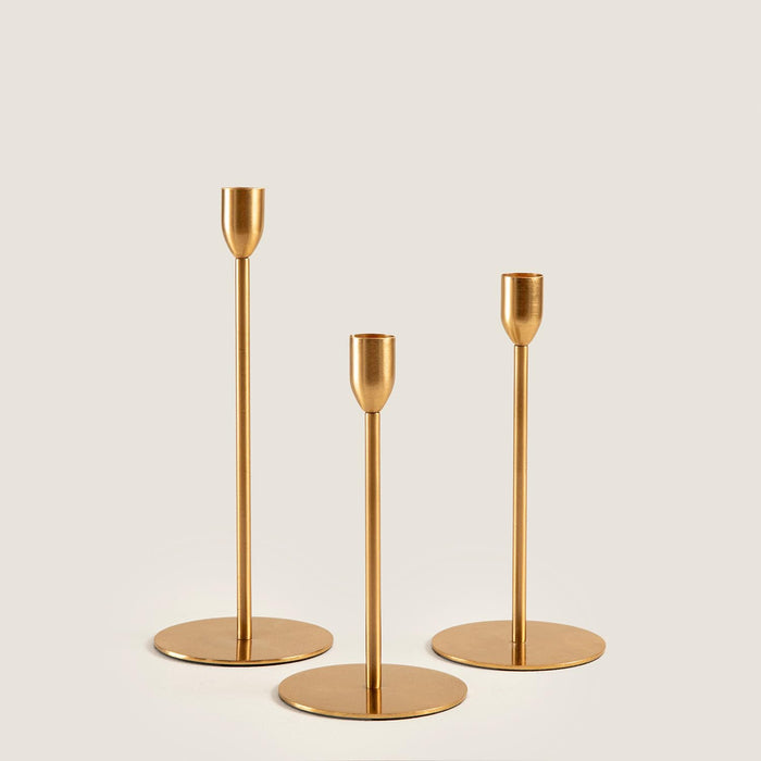 Xepro Gold Taper Candle Stick Holder Medium Size