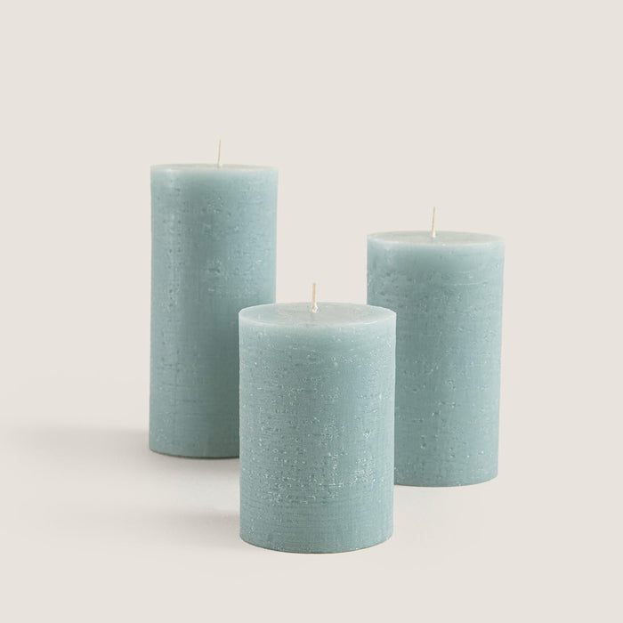 Glacier Pillar Candle 2.75x3.94 inch Smoke Green
