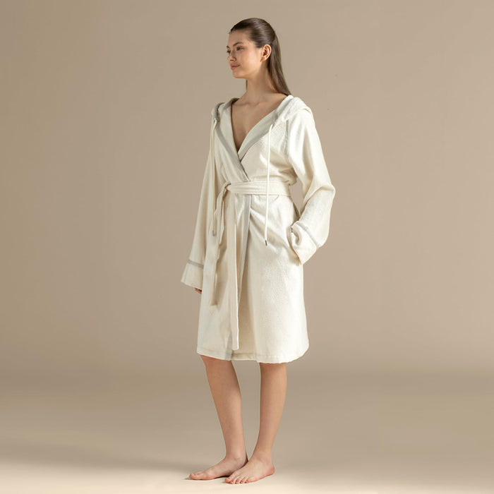 Ferme Unisex Terry Cloth Bathrobe Natural