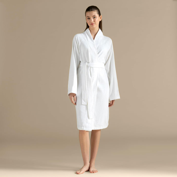 Moreno Unisex Terry Cloth Bathrobe White