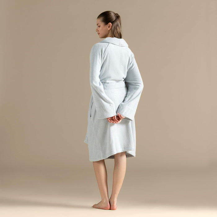 Solid Unisex Terry Cloth Bathrobe Pearl Blue
