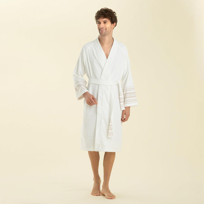 Derin Unisex Terry Cloth Bathrobe White / Beige