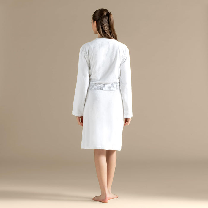 Rudder Unisex Terry Cloth Bathrobe White