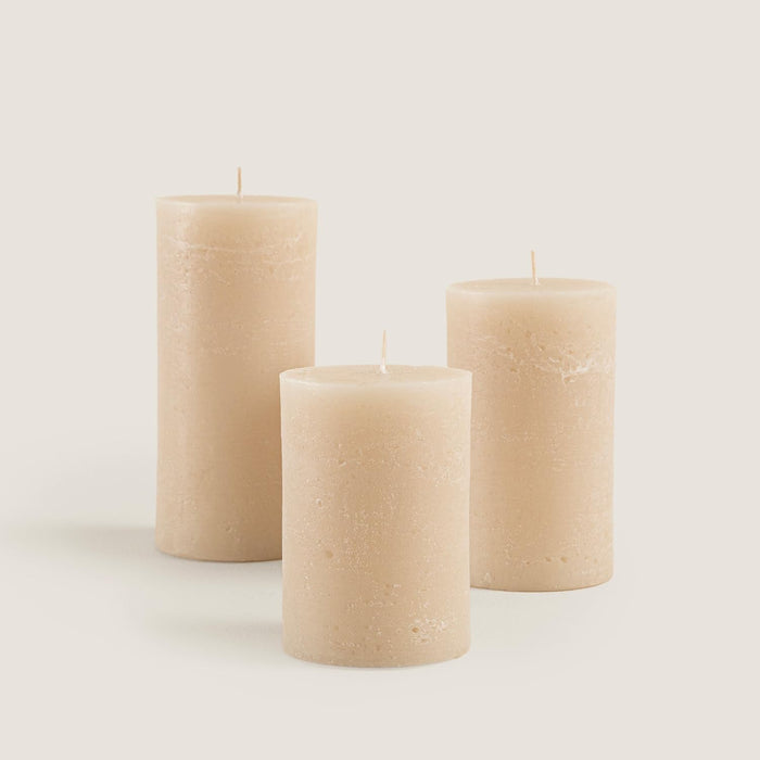 Glacier Pillar Candle 2.75x4.72 inch Beige
