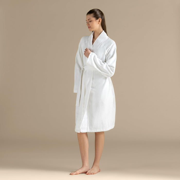 Moreno Unisex Terry Cloth Bathrobe White