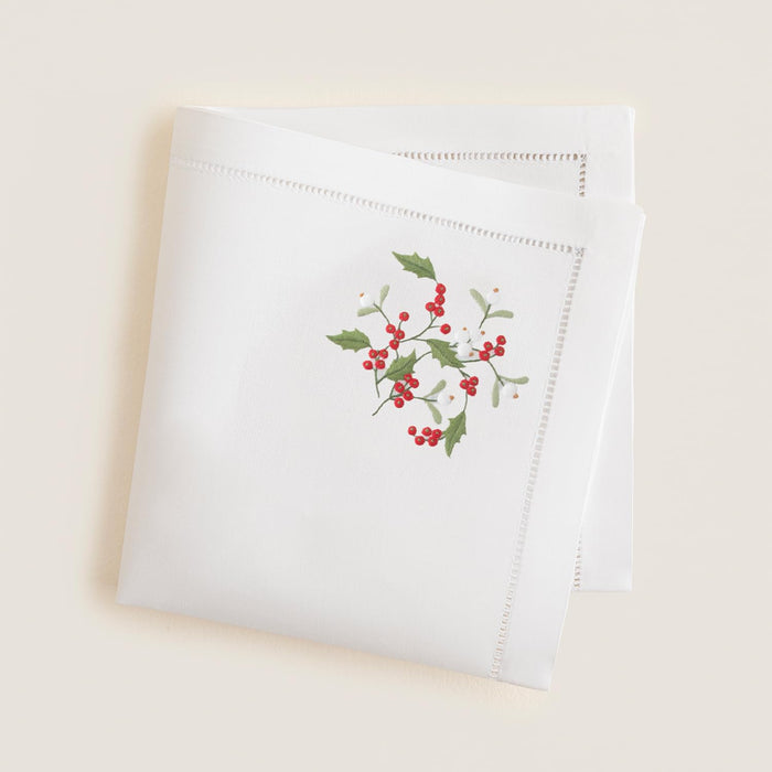Coquina Embroidered Napkin 16x16 inch White