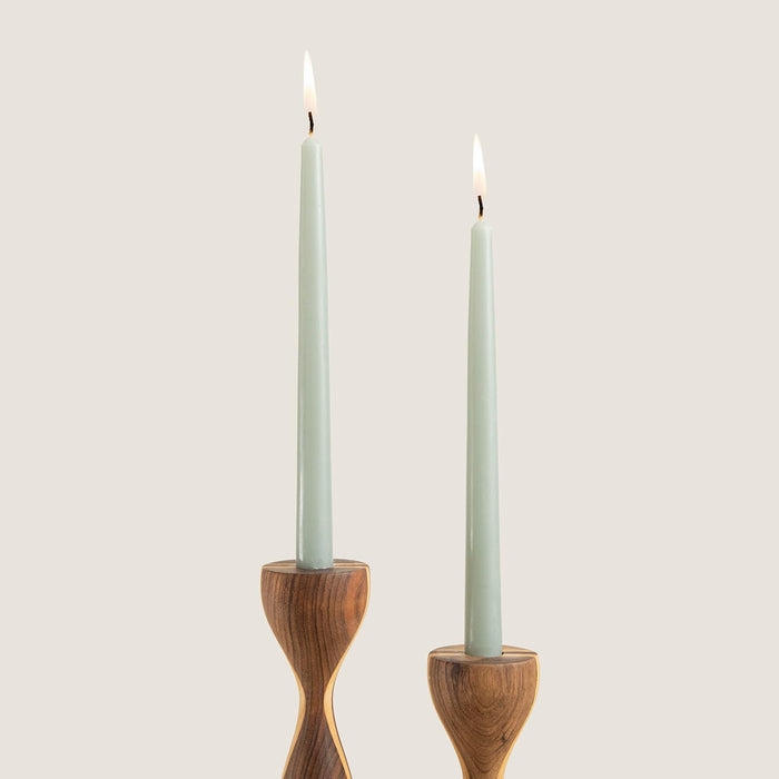 Paraffin Dinner Candle Pack of 2 10 inch Green