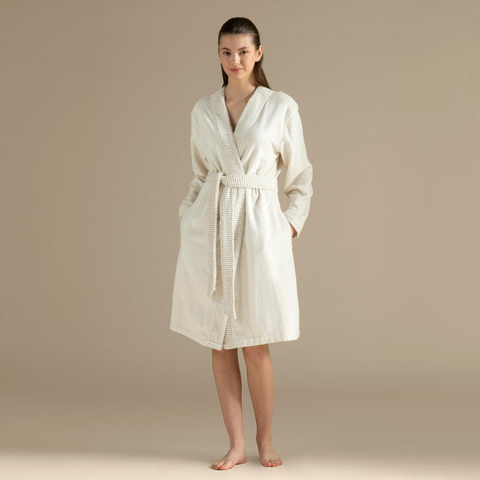 Soire Unisex Terry Cloth Bathrobe Natural