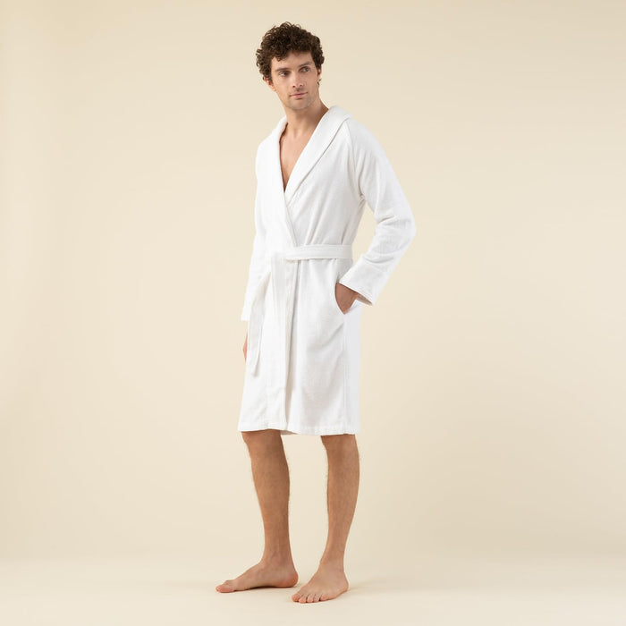 Solid Unisex Terry Cloth Bathrobe White