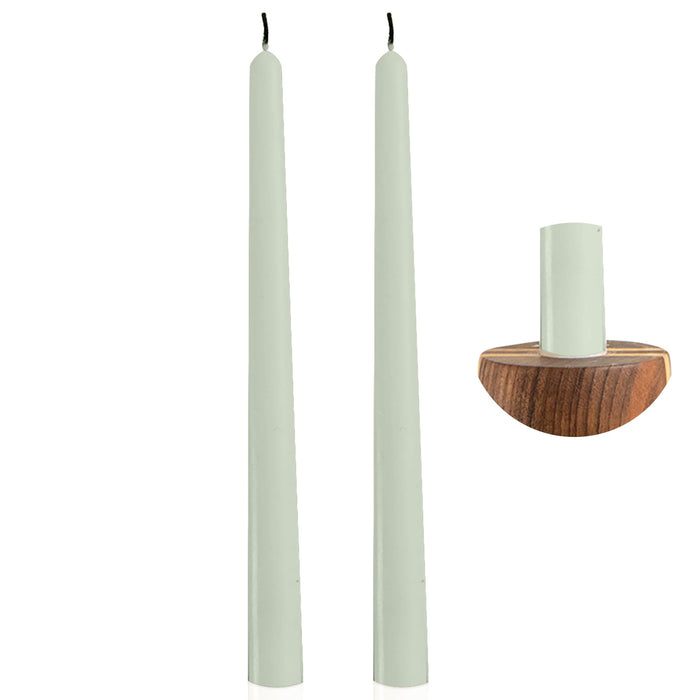 Paraffin Dinner Candle Pack of 2 10 inch Green