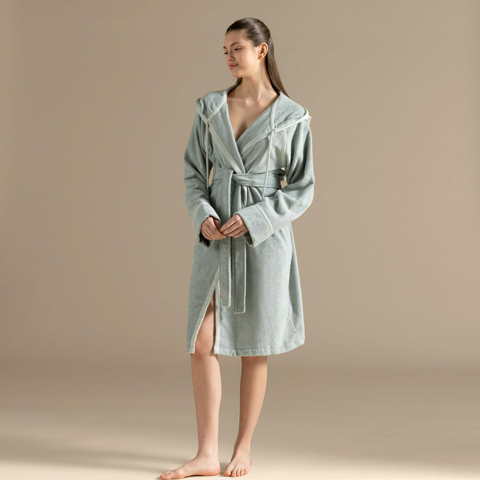 Ferme Unisex Terry Cloth Bathrobe Smoke Green