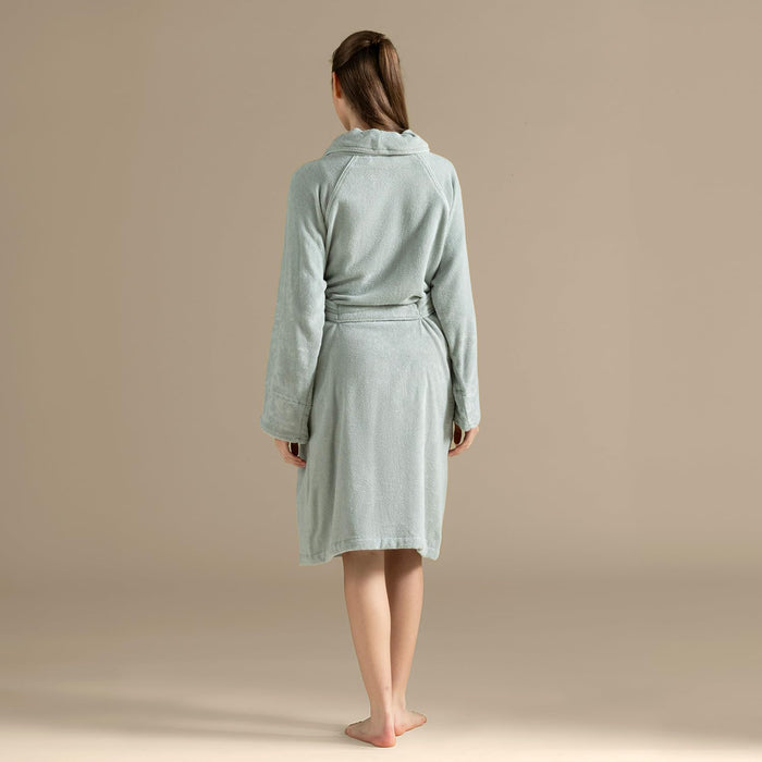 Solid Unisex Terry Cloth Bathrobe Smoke Green