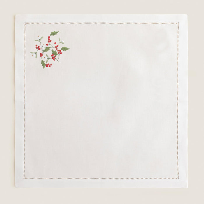 Coquina Embroidered Napkin 16x16 inch White