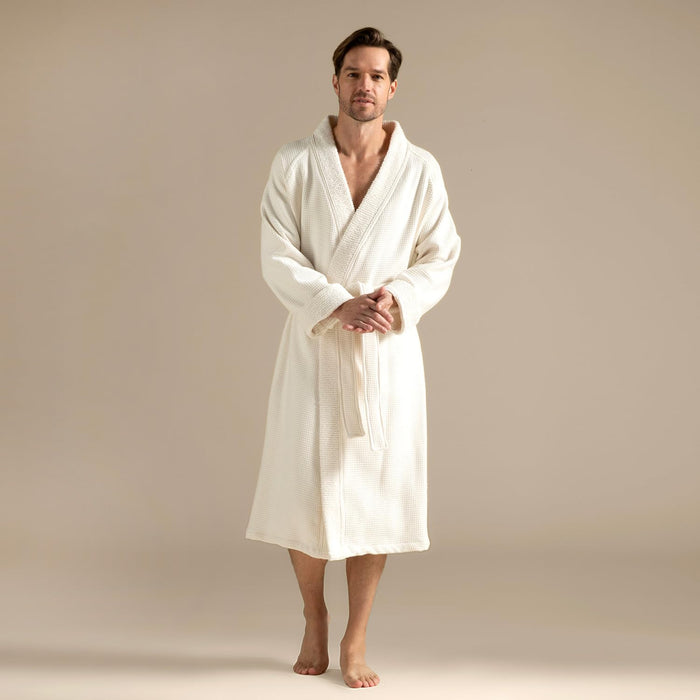 Pianta Unisex Terry Cloth Bathrobe Natural