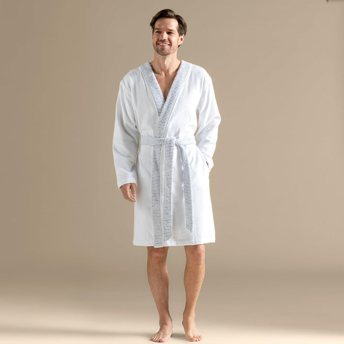 Rudder Unisex Terry Cloth Bathrobe White