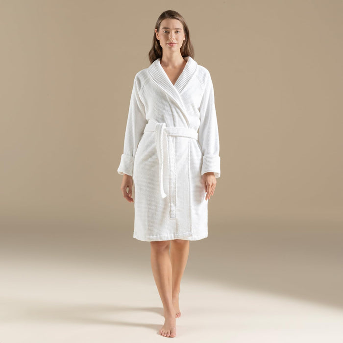 Eva Unisex Terry Cloth Bathrobe White