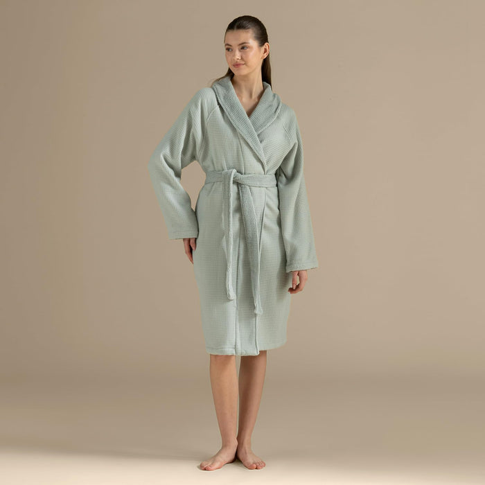 Frances Unisex Terry Cloth Bathrobe Smoke Green