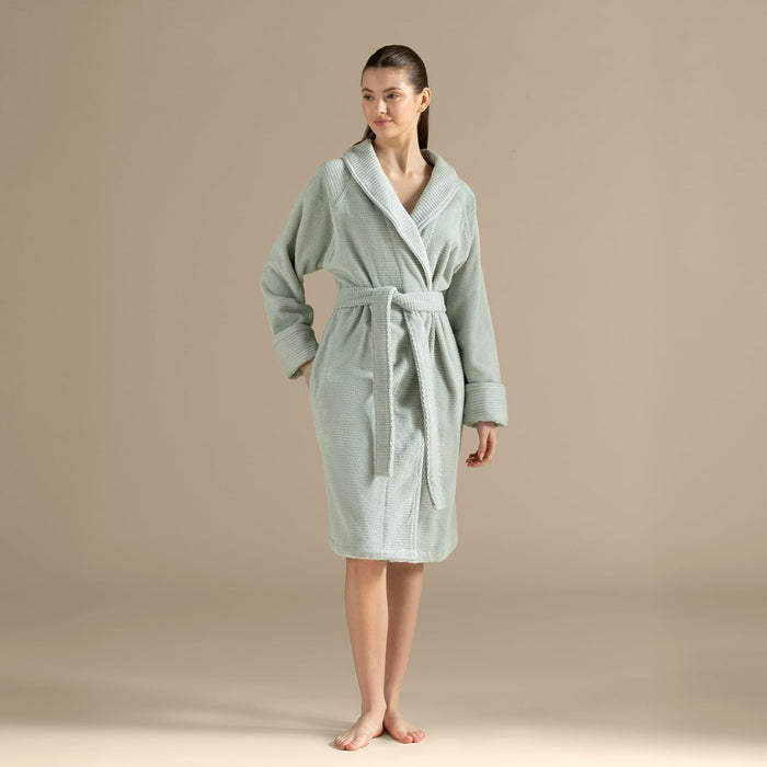 Eva Unisex Terry Cloth Bathrobe Smoke Green