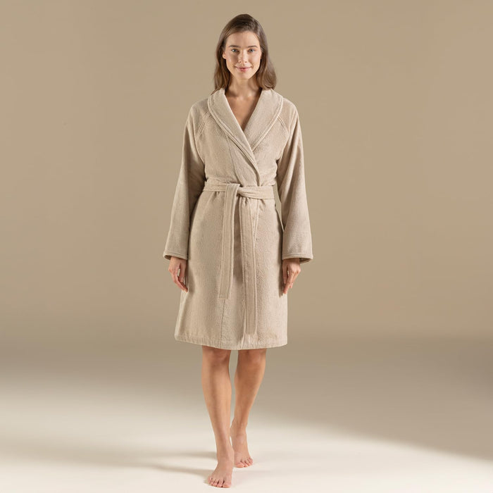 Solid Unisex Terry Cloth Bathrobe Dark Beige