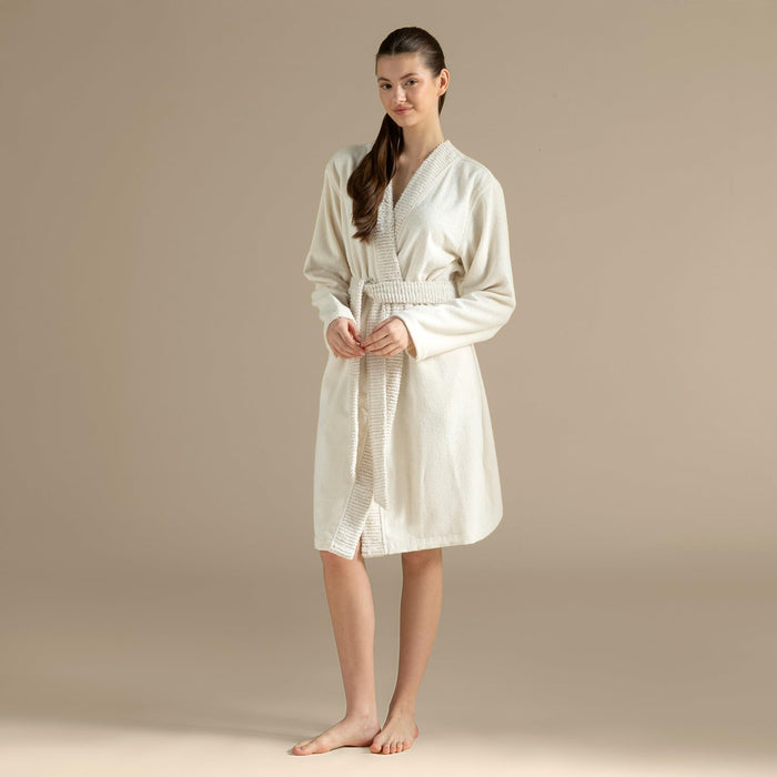Soire Unisex Terry Cloth Bathrobe Natural