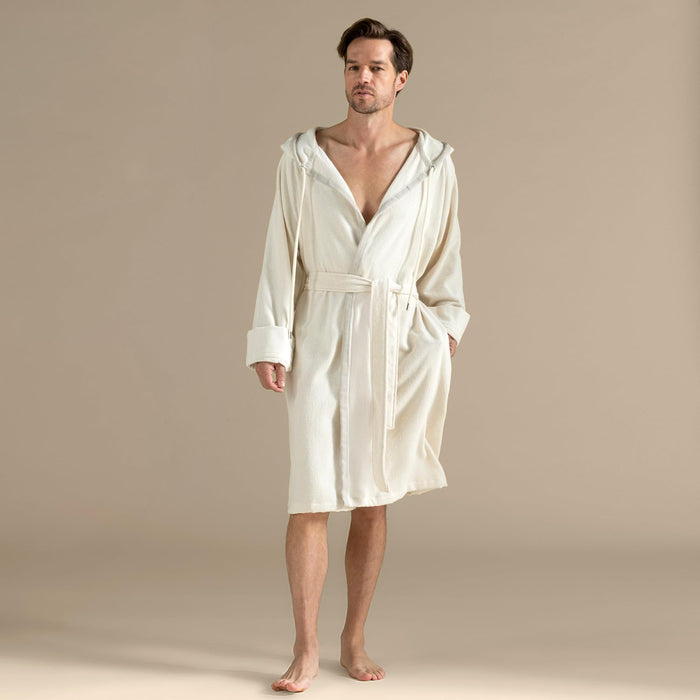 Ferme Unisex Terry Cloth Bathrobe Natural