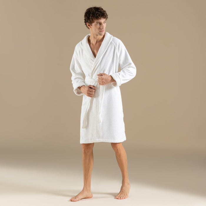 Eva Unisex Terry Cloth Bathrobe White