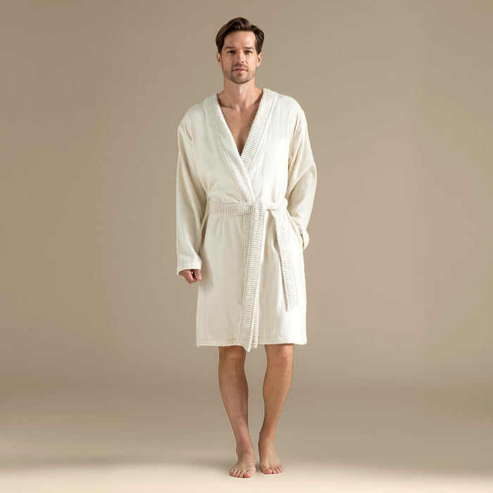 Soire Unisex Terry Cloth Bathrobe Natural