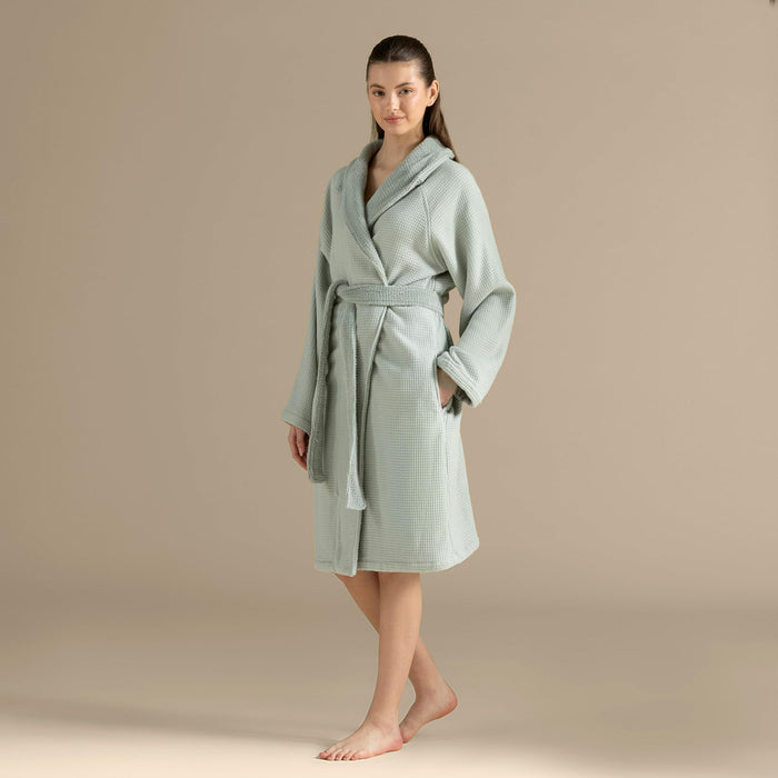 Frances Unisex Terry Cloth Bathrobe Smoke Green