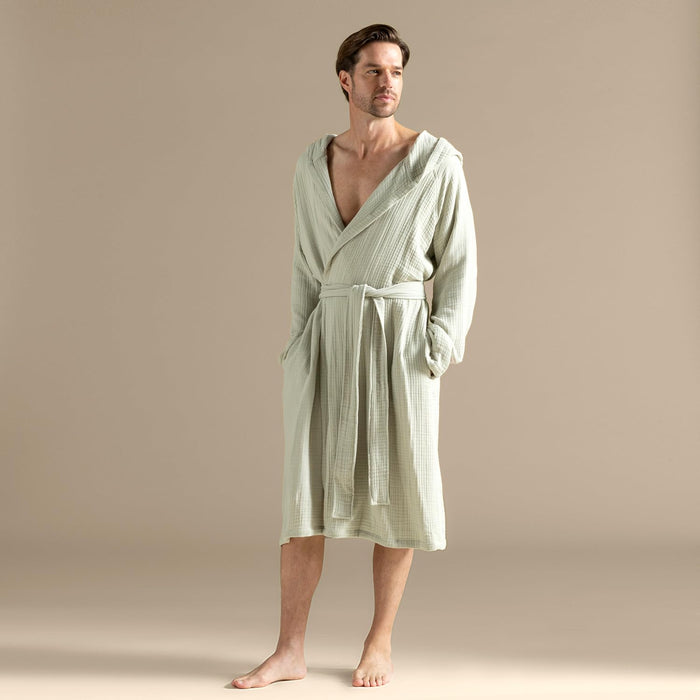 Armin Unisex Terry Cloth Bathrobe Mineral Green