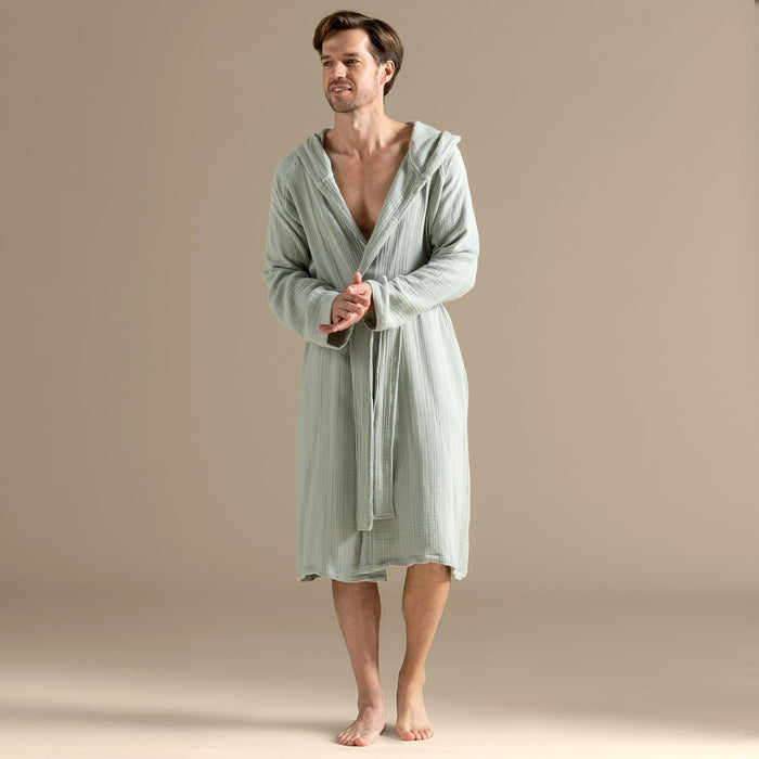 Armin Unisex Terry Cloth Bathrobe Smoke Green