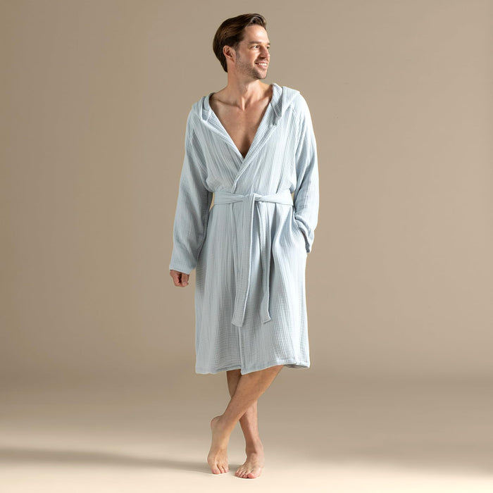 Armin Unisex Terry Cloth Bathrobe Pearl Blue