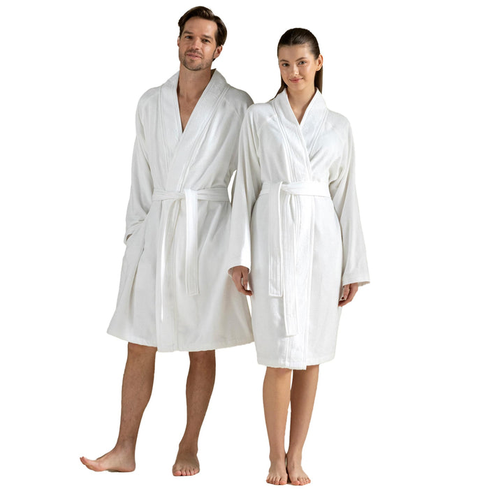 Moreno Unisex Terry Cloth Bathrobe White