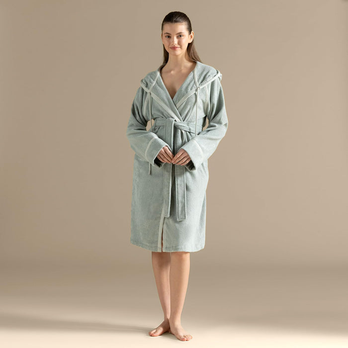 Ferme Unisex Terry Cloth Bathrobe Smoke Green