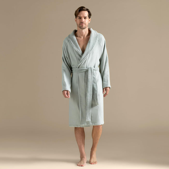 Frances Unisex Terry Cloth Bathrobe Smoke Green