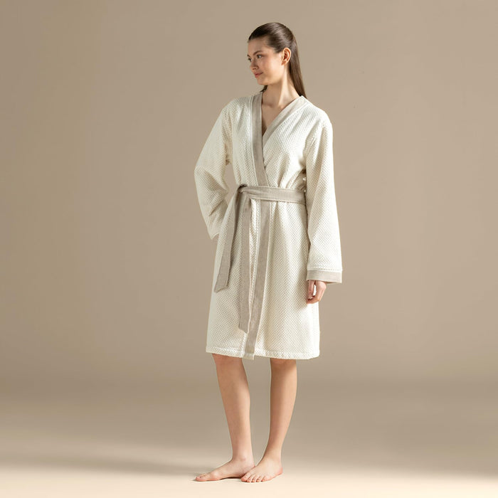 Isola Unisex Terry Cloth Bathrobe Natural