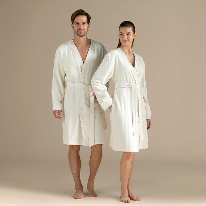 Perla Unisex Terry Cloth Bathrobe Ecru