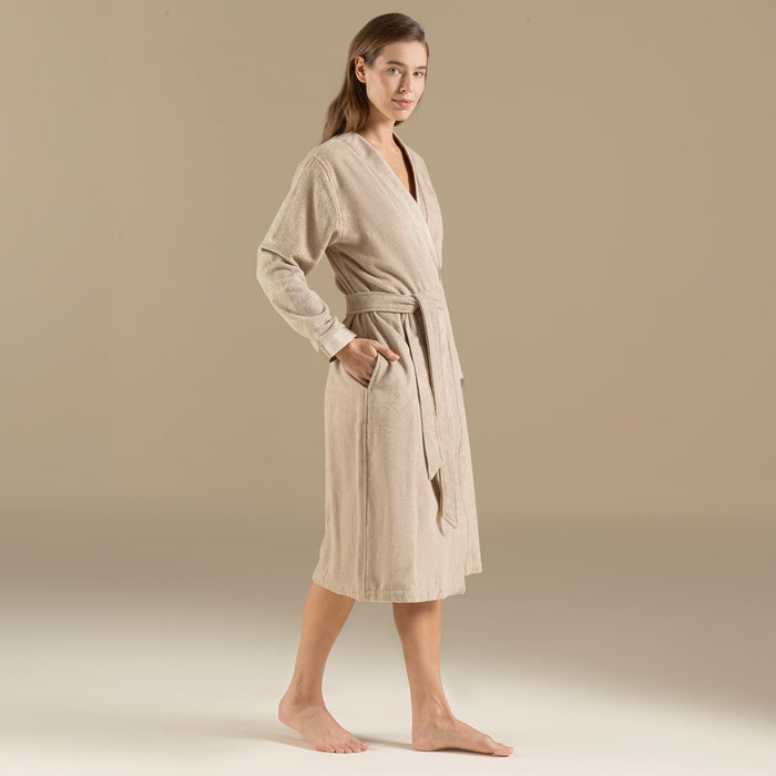 Floss Unisex Terry Cloth Bathrobe Dark Beige