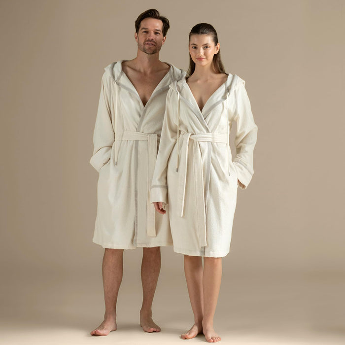 Ferme Unisex Terry Cloth Bathrobe Natural