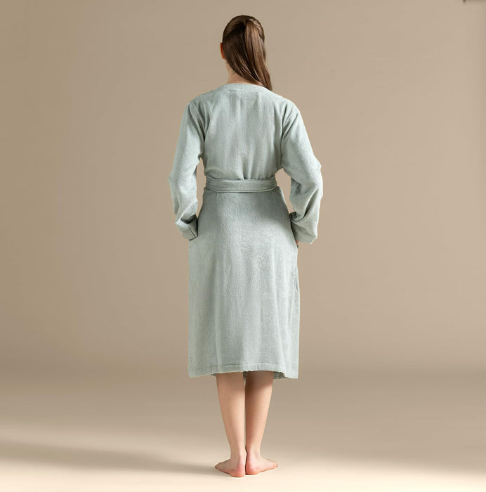 Floss Unisex Terry Cloth Bathrobe Smoke Green