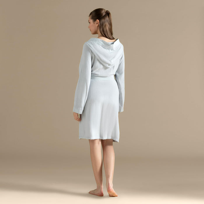 Carra Unisex Terry Cloth Bathrobe Pearl Blue