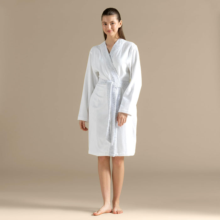 Rudder Unisex Terry Cloth Bathrobe White