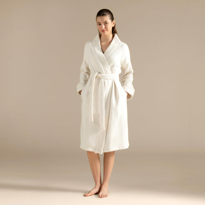 Pianta Unisex Terry Cloth Bathrobe Natural