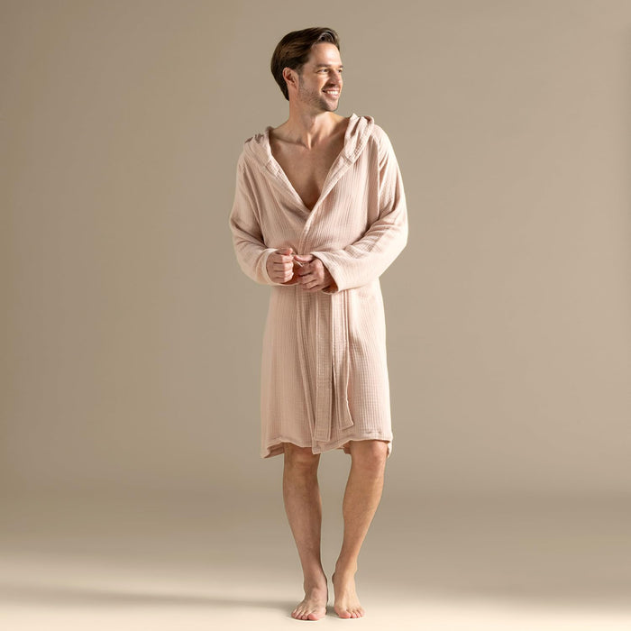 Armin Unisex Terry Cloth Bathrobe Soft Apricot